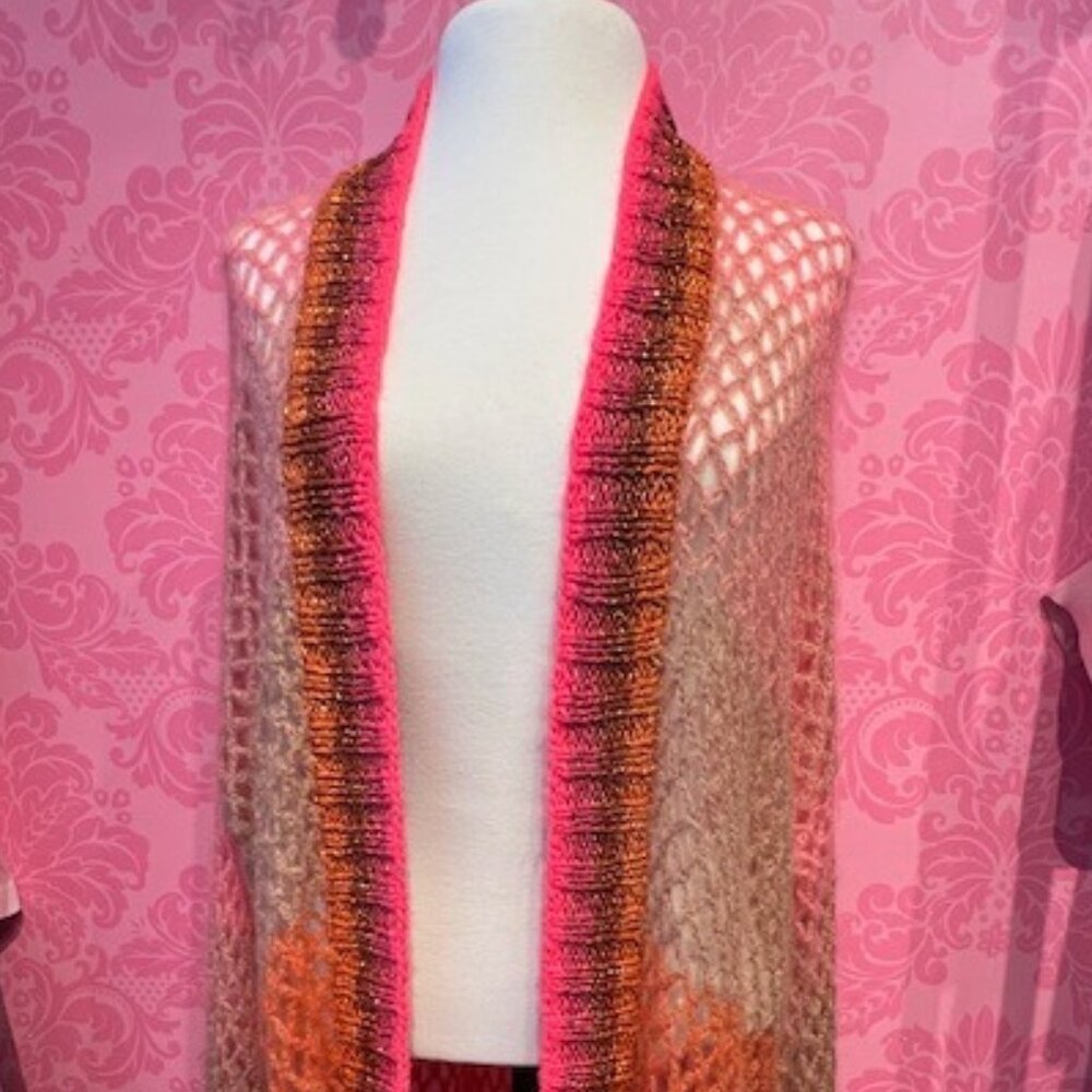 ROSE CARMINE - MOHER OMBRE - CARDIGAN
